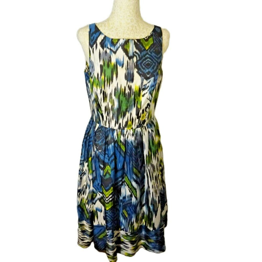 Carmen Marc Valvo Dress Sz 8 ‎ Sleeveless Multicolor Gown  Floor Sample